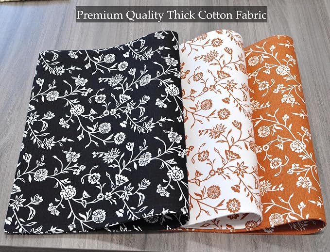 Floral Short Table Runner Rustic Style Cotton Cloth Coffee or Dining Table - Image 8