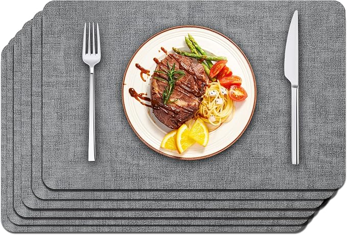 Maxpearl Faux Leather Placemats Set of 6, Suitable by Maxpearl
