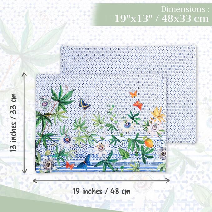 Maison d' Hermine Placemats Set of 4 Reusable 100% Cotton | Cloth Place Mats - Image 4