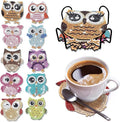 10 pcs Diamond Painting Coasters | Diamond Art Coasters | Owls Diamond Art by LGANHAPY