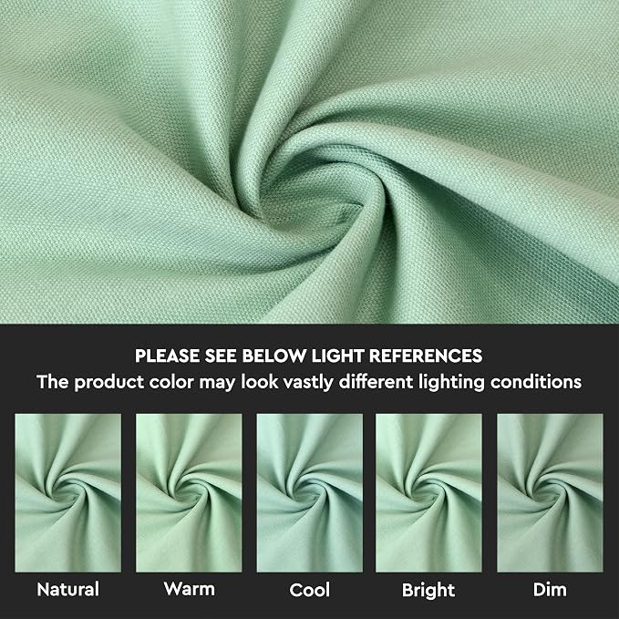 Encasa XO Table Runner, Cotton Canvas Dining Runner 13"x104" | Mint Green - Image 3