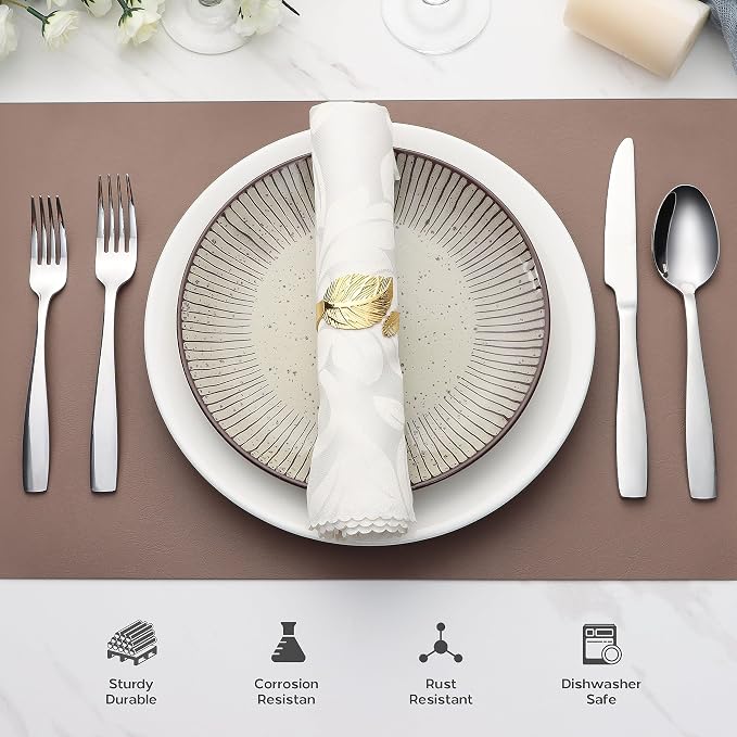 Onader 60 Piece Heavy Duty Silverware Set, Stainless Steel Flatware Cutlery Set - Image 7