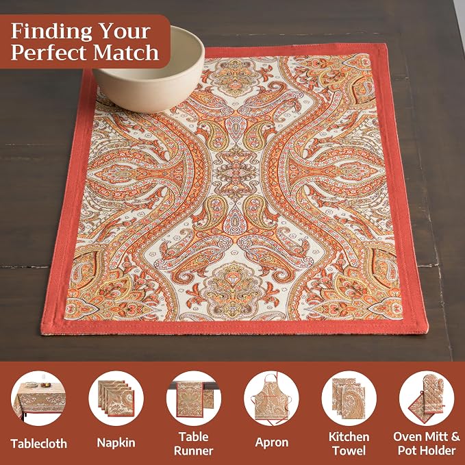 Maison d' Hermine Placemats Set of 4 Reusable 100% Cotton | Cloth Place Mats - Image 4