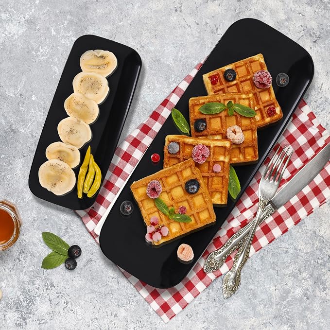 R-kay 4 Pack Black Plastic Serving Tray - Image 3