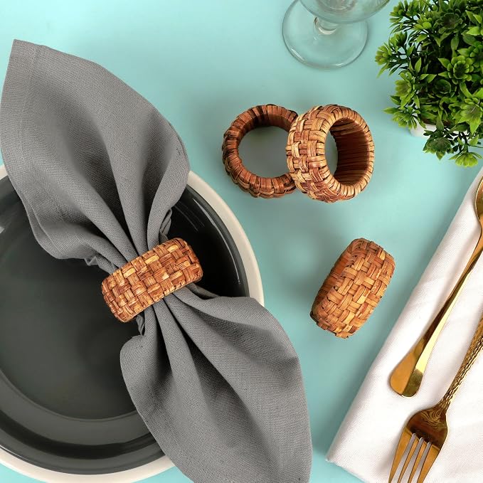 Handwoven Napkin Ring Set of 12 - Image 6