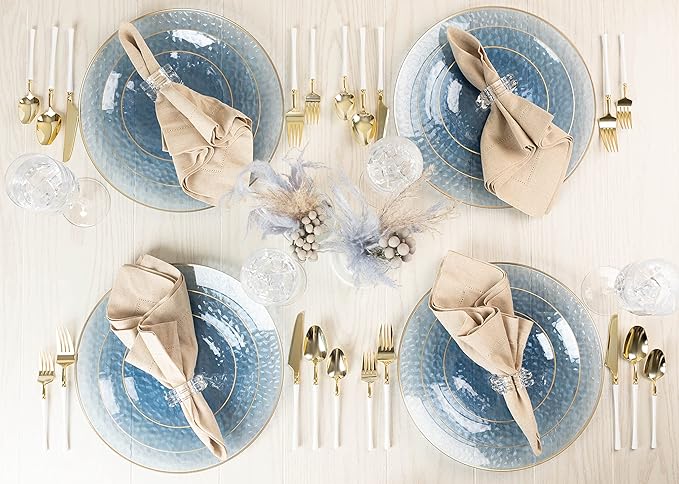 PLASTICPRO 64 Piece Combo Plates Set includes 32-7'' inch Plate & 32-10'' inch - Image 2
