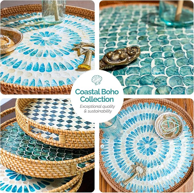 JUNGLE CULTURE Round Rattan Tray - Image 4