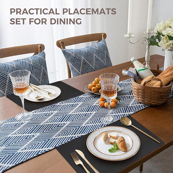 NCUE Vinyl Placemats Set of 12, Heat Resistant, Nonslip Faux Leather Waterproof - Image 5