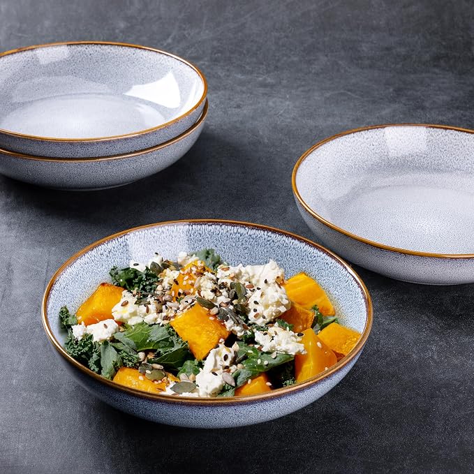 AmorArc 8.5'' Large Pasta Bowls, 36oz Ceramic Salad Serving Bowls Set of 6 - Image 5