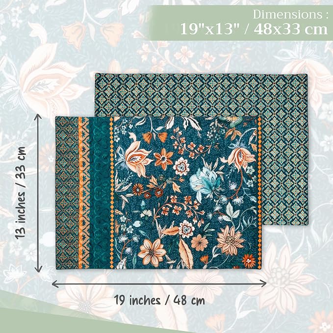 Maison d' Hermine Placemats Set of 4 Reusable 100% Cotton | Cloth Place Mats - Image 4