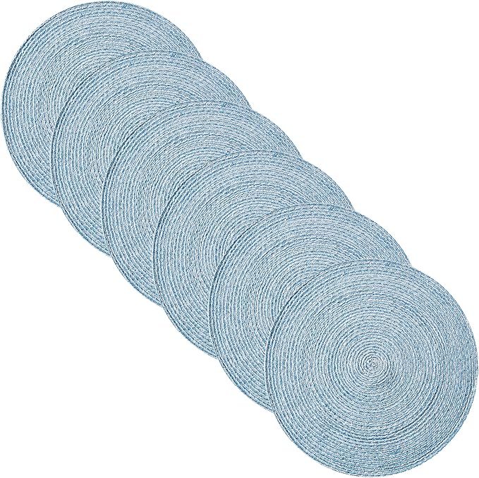 Round Placemats Set of 4-100% Cotton Two-Tone Placemat by SweetHomeCollection