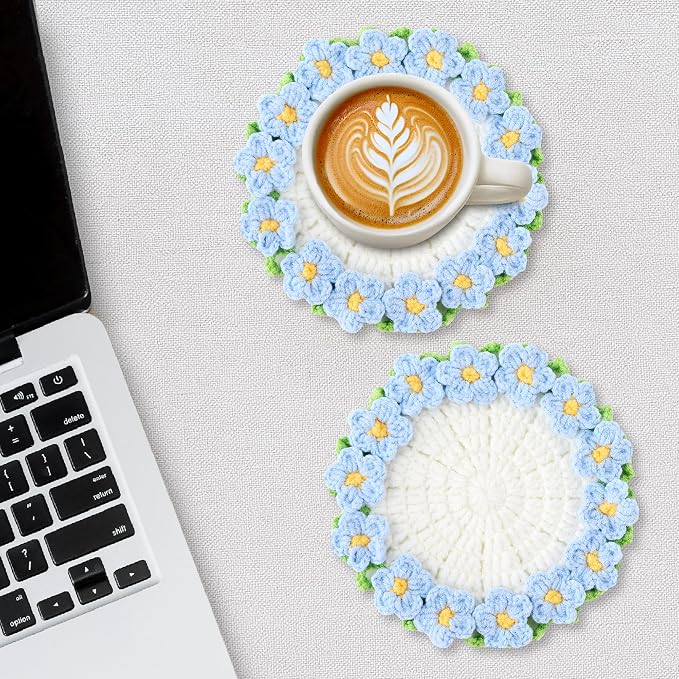 Crochet Flower Coasters, Handmade Bouquet Coasters - Image 5