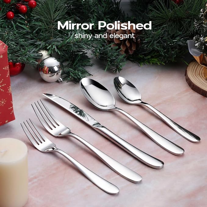 Onader 40 Piece Heavy Duty Silverware, Flatware Set - Image 8