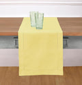 Solino Home Cotton Linen Dining Table Runner Yellow Hemstitch, 14 x 90 in | by SolinoHome