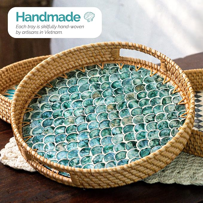 JUNGLE CULTURE Round Rattan Tray - Image 5