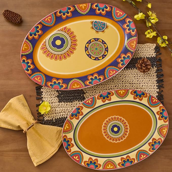 Bico Tunisian 16 plus 14 inch Oval Platters Set, Microwave and Dishwasher Safe - Image 5