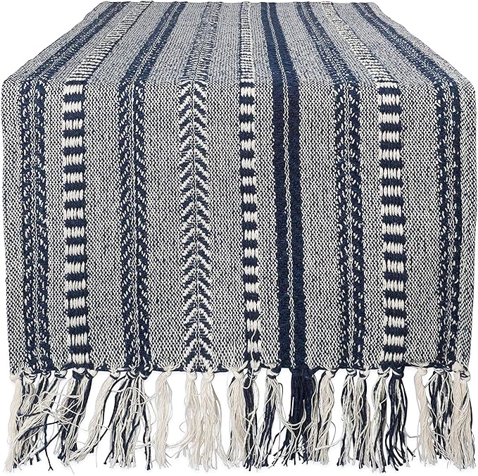 DII Farmhouse Braided Stripe Table Runner Collection by DII