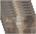 Emvency Farmhouse Placemats Set of 6, 12x18 Inch, Rustic Neutral Brown | by Emvency