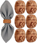 ALPHA Living HOME 6 Pcs Boho Rattan Woven Napkin Rings, Farmhouse Water by ALPHALivingHOME