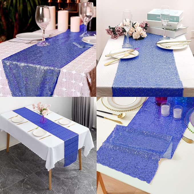 12 Packs 12 X 72 Inch Sequin Table Runner Glitter Dining Table Runner - Image 6