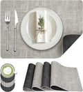 Fyvva Placemats Set of 4 Wipeable Reversible Faux Leather by Fyvva