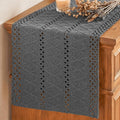 Artoid Mode Dark Grey Woven Farmhouse Hollow Table Runner 12x72 Inch | Holiday by ArtoidMode