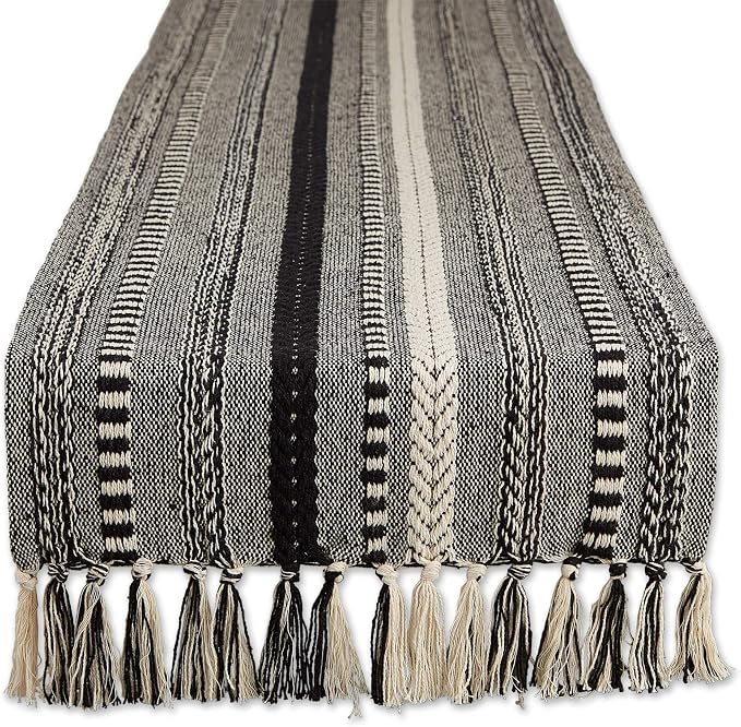 DII Farmhouse Braided Stripe Table Runner Collection by DII