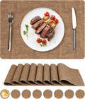 NCUE Vinyl Placemats Set of 8, Heat Resistant, Nonslip Faux Leather Waterproof by NCUE