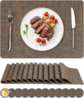 NCUE Vinyl Placemats Set of 12, Heat Resistant, Nonslip Faux Leather Waterproof by NCUE