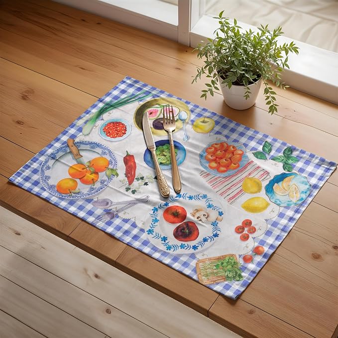 Maison d' Hermine Placemats Set of 4 Reusable 100% Cotton | Cloth Place Mats - Image 6