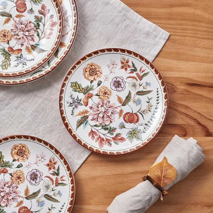 Bico Blooming Moment Salad Plates Set of 4, 8.75 Inch Ceramic Dessert Plates - Image 5