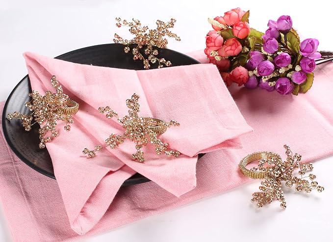 Copper Gold Beaded Napkin Ring Set of 12 - Image 3