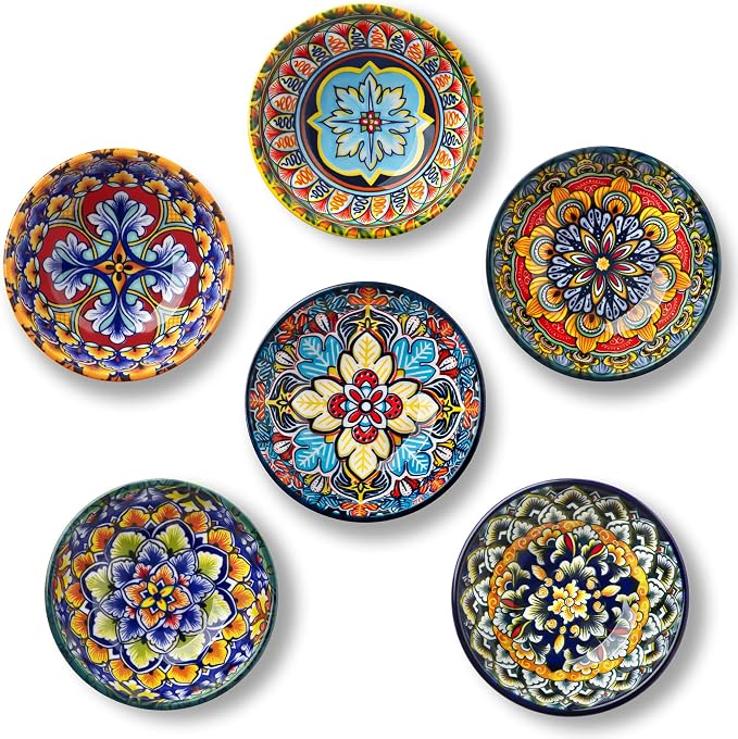 vancasso SIMI 2.7 Oz Ceramic Dipping Bowls Set of 6, Bohemian Sauce Bowls | by vancasso