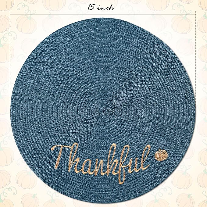 FunWheat Round Placemats Set of 6 Table Mats - Image 6