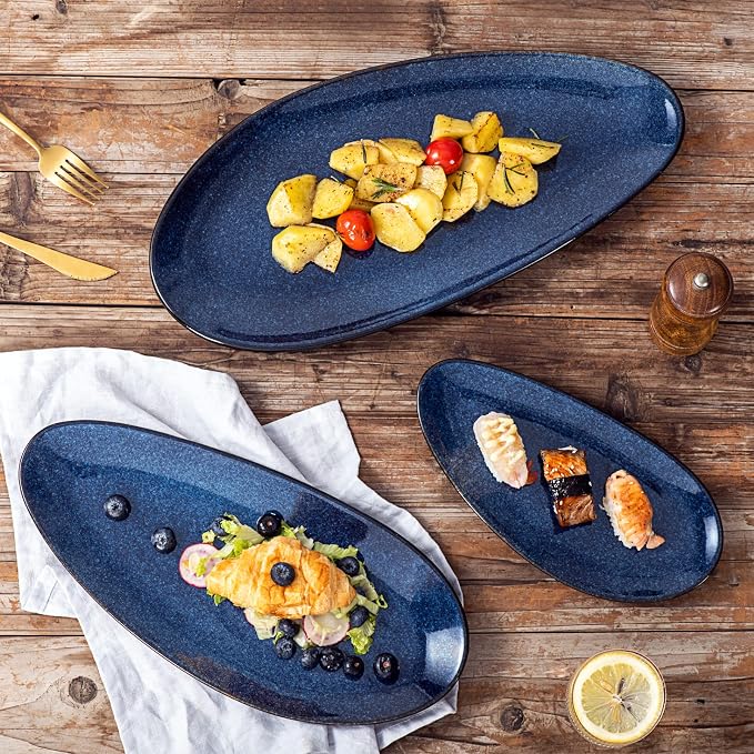 vicrays Large Oval Serving Platters, Stackable Serving Trays Serving Plates - Image 3