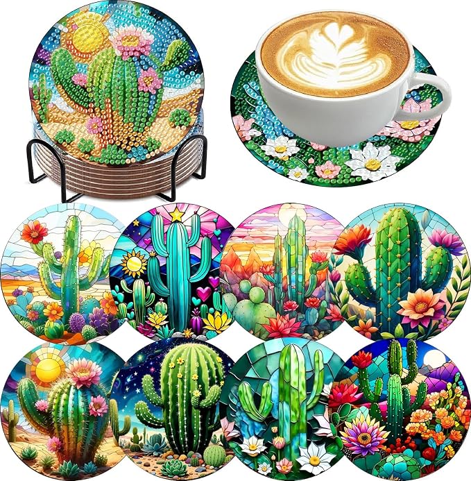 Mrnsiet 8PCS Diamond Art Coasters by Mrnsiet