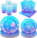 Kochorie 96 Pieces Frozen Iridescent Winter Snowflake Birthday Party Supplies by Kochorie
