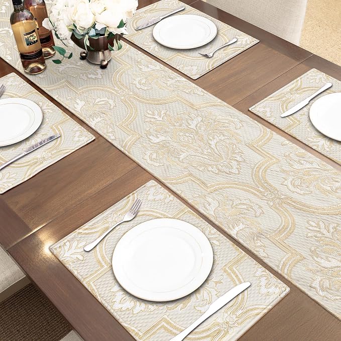Loom and Mill Elegant Damask Jacquard Table Runner 13x90 inch - Image 7