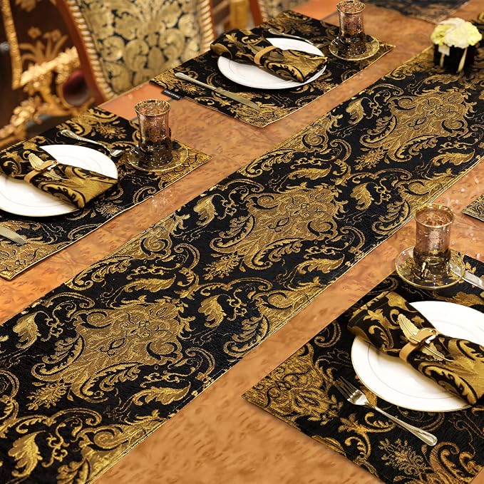 Loom and Mill Luxury Vintage Chenille Table Runner 120 Inches Long, 13x120 inch - Image 3