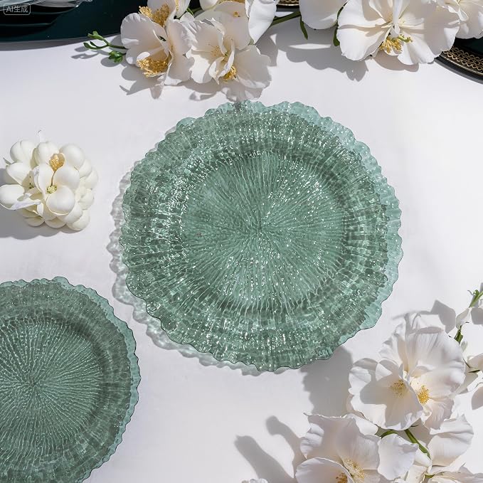 U-QE 60PCS Clear Green Plastic Plates - Image 6