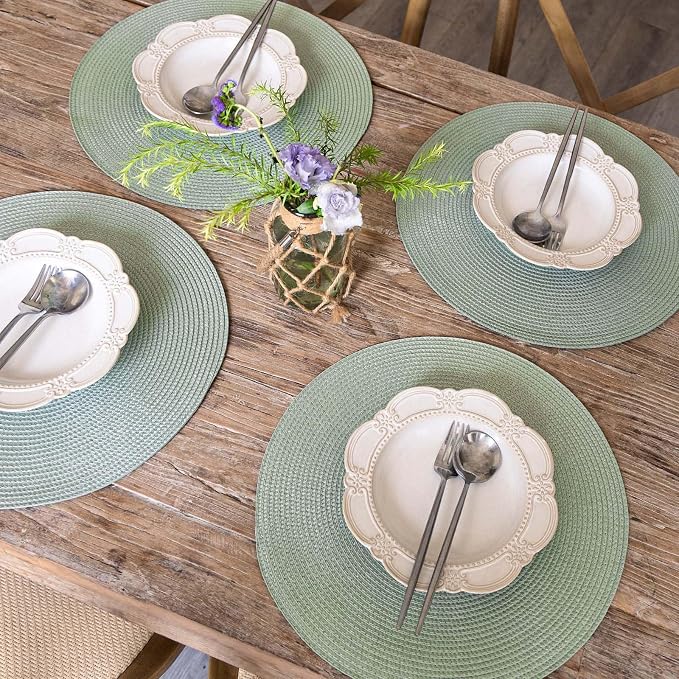 FunWheat Round Braided Placemats Set of 8 Place Mats - Image 6