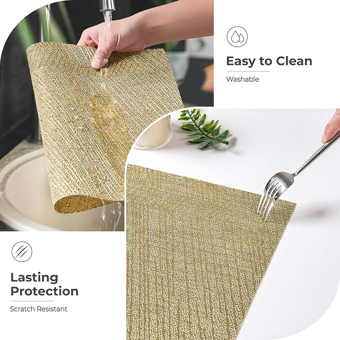Leetaltree Gold Placemats Set of 4 - Image 6