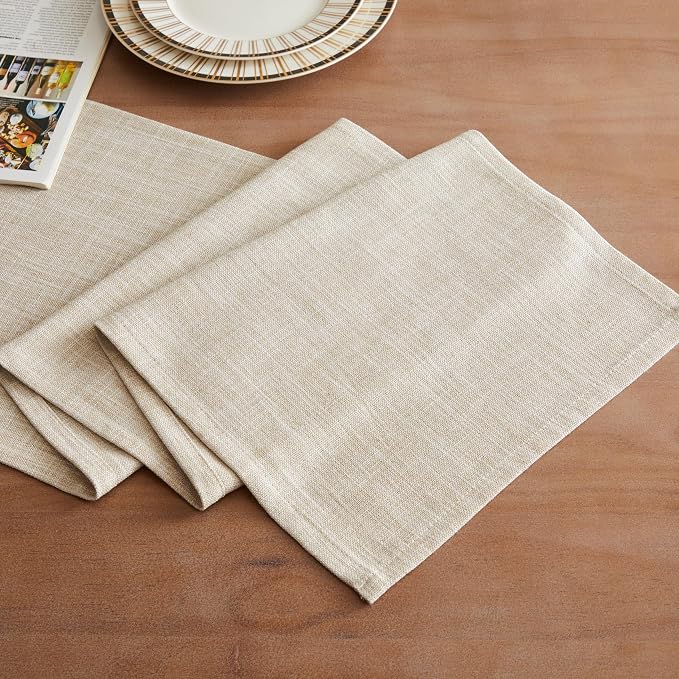 Rustic Cotton Linen Table Runner, 13x90 Inches Taupe | Farmhouse Style Linen - Image 2