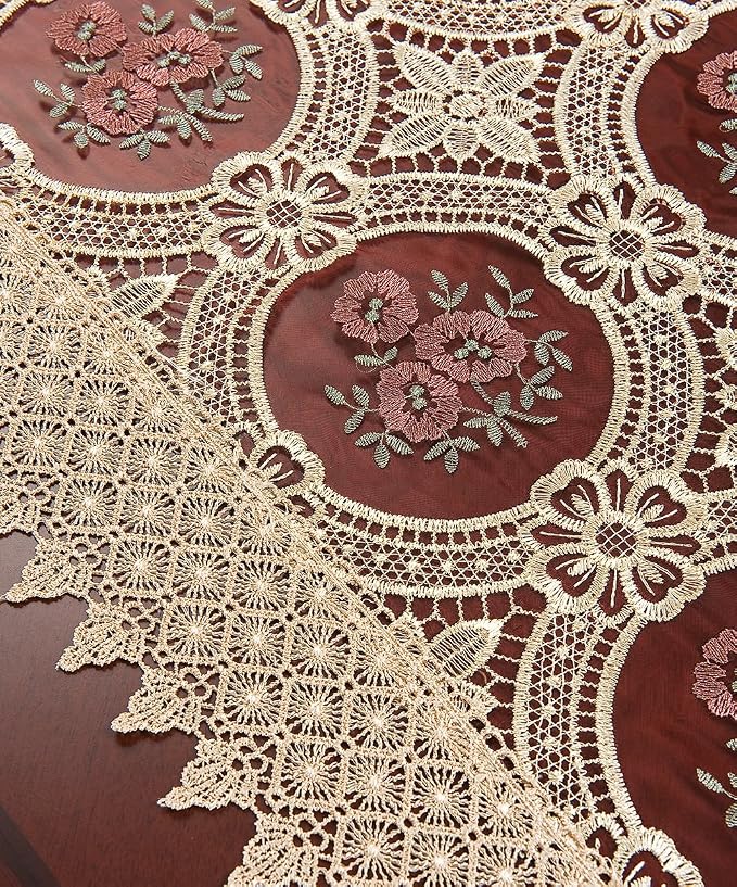 Vintage Beige Lace Table Runner 16 × 84 Inch - Image 2