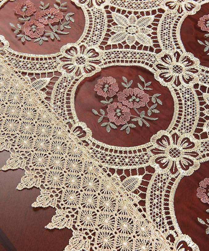 Burgundy Lace Table Runner 16 × 108 Inch Long - Image 2