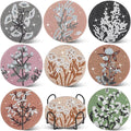 8 Pcs Boho Diamond Art Painting Coasters Holder Floral | Abstract Diamond Art by Ovveroche