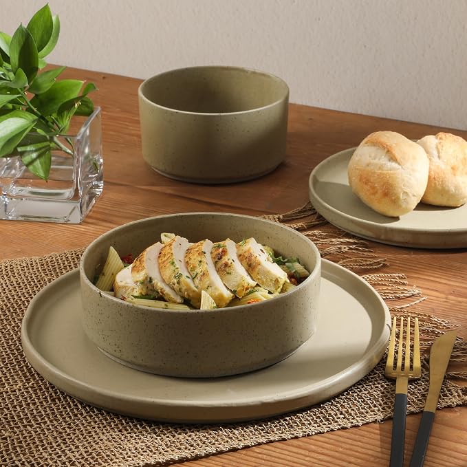 Gibson Elite Tatum Premium Porcelain Matte Reactive Glaze 16-Piece Plates and - Image 6