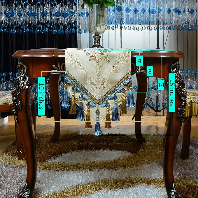 Extra Luxury Velvet Khaki Table Runner 72 Inches Long - Image 2