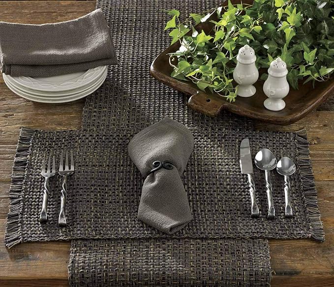 Park Designs Tweed Table Runner 15" x 54", Espresso | Hand-Loomed Yarn | - Image 2