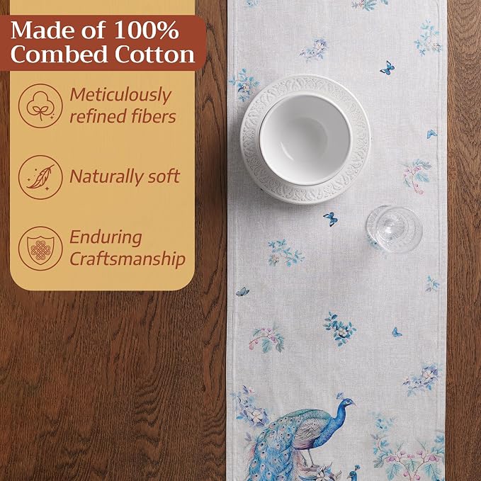 Maison d' Hermine Table Runner 100% Combed Cotton 14.5"x108" | Table Runners - Image 4